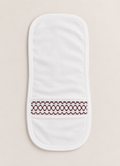 Smocked Cotton Burp Cloth- Ivory